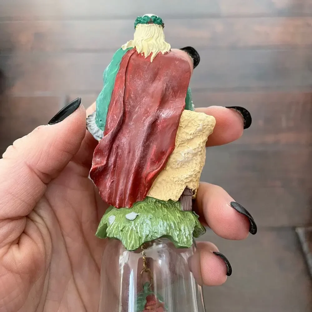 Christmas Thru The Ages Novelino Victorian Santa Bell Viking Glass Vintage 1992